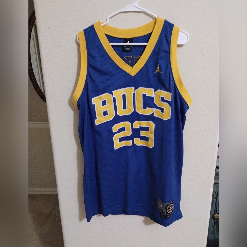 Rare Authentic Michael Jordan Laney High School Bucs Jersey Jumpan Men Size L